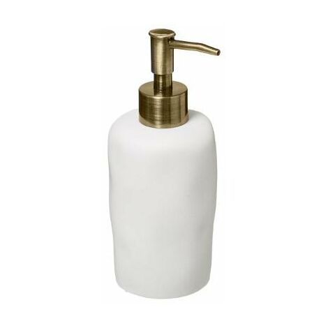 Distributeur de savon liquide 300ml - Blanc et Doré - Doré - SILUMEN