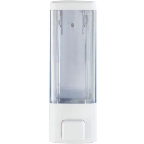 Distributeur de savon liquide beige cacahuète, capacité 0,24 L, chrome, blanc