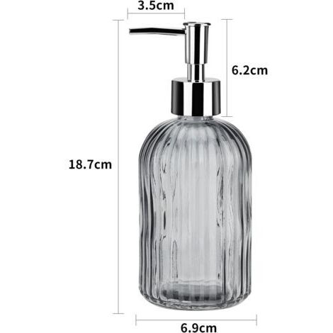 Distributeur de savon liquide, distributeur de savon en verre avec pompe manuelle, ensemble de deux distributeurs de savon liquide rechargeables, adapté aux salles de bains et aux cuisines.