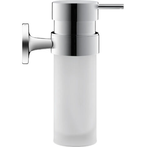 Distributeur de savon liquide Duravit Starck T 0099351000 chrome, montage mural, verre mat