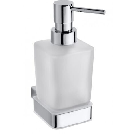 Distributeur de savon liquide en chrome et en verre VIA 6,5 x15x 12cm / 250ml
