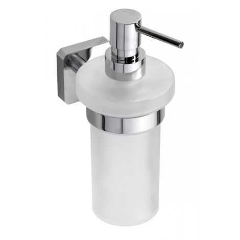 Distributeur de savon liquide mural TASI en laiton chromé et en verre / 230 ml