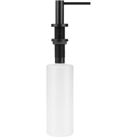 Distributeur de savon liquide noir pour montage sur comptoir