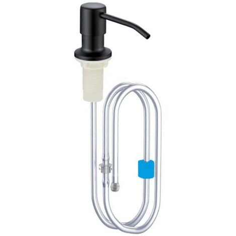 Distributeur de savon liquide pour évier, pompe à vaisselle de comptoir en acier inoxydable avec kit de tube d'extension de 99 cm (39 pouces), pas besoin de remplissages fréquents.-AquaForge