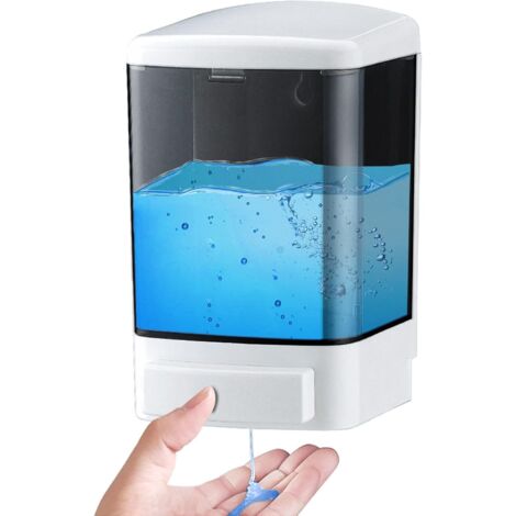 Distributeur de savon manuel de 1000 ml, adapté aux cuisines, salles de bains et espaces commerciaux  peut contenir des récipients liquides