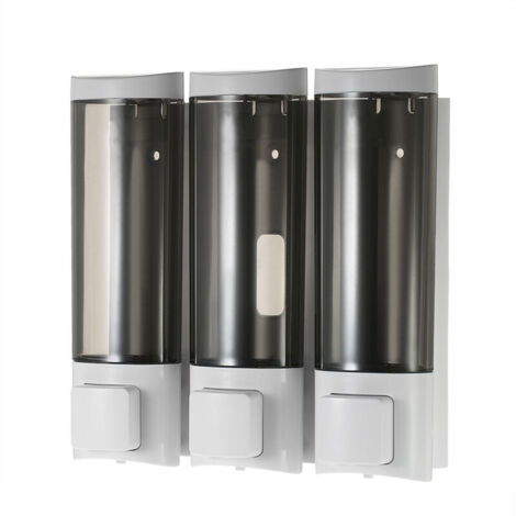 Distributeur de savon manuel en mousse double face Distributeur de savon mural + support 200mlx3 blanc