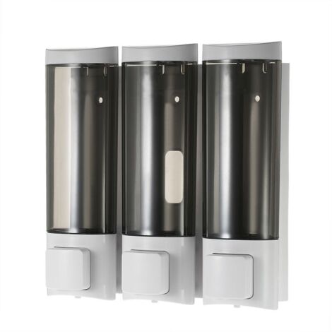 Distributeur de savon manuel en mousse double face Distributeur de savon mural + support 200mlx3 blanc