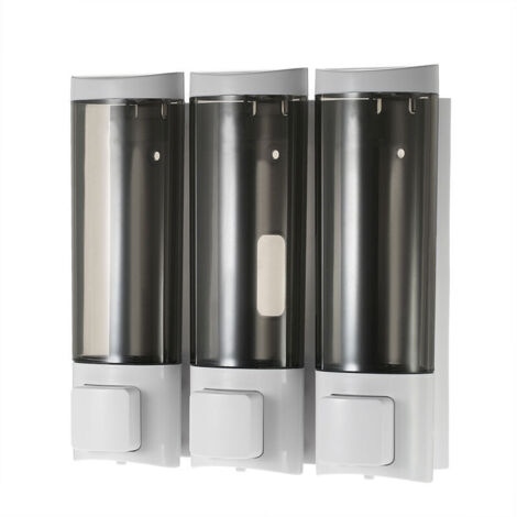 Distributeur de savon manuel en mousse double face Distributeur de savon mural + support 200mlx3 blanc