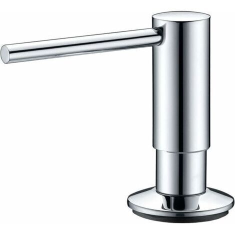 Distributeur de savon Mizzo Govaro avec bec rotatif à 360° - Distributeur de savon liquide rechargeable par le haut pour évier de cuisine - Distributeur de savon liquide en acier inoxydable chr