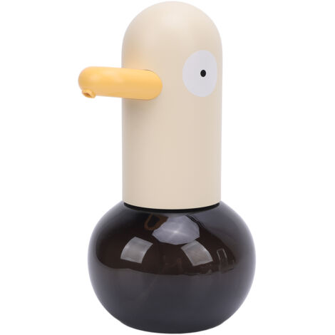 Distributeur de Savon Moussant Automatique Rechargeable Sans Contact Canard Cartoon pour Salle de Bain et Cuisine ABS 19cm 1800mAh Jaune