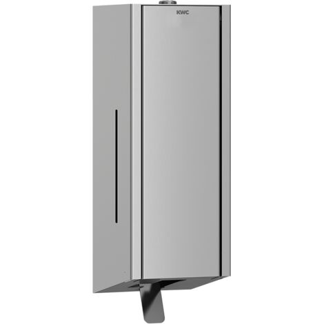 Distributeur de savon moussant KWC AR, EXOS, acier inoxydable, AP, 120x326x120 mm, façade en verre trempé noir