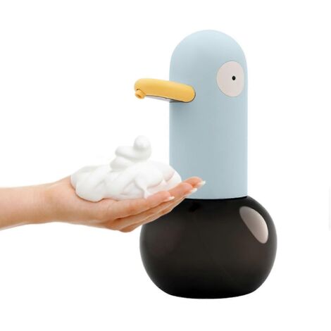 Distributeur de savon mousse automatique en forme de canard de 400 ml, sans contact, rechargeable par USB.