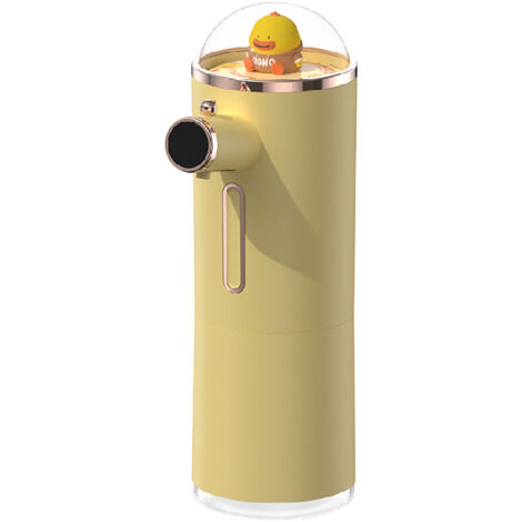 Distributeur de Savon Mousse Automatique Jaune avec Capteur Infrarouge Intelligent, Rechargeable et Étanche