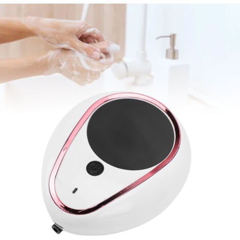 Distributeur de savon mousse automatique mural 300 ml sans contact, blanc, pour salle de bain, hôtel et hôpital.