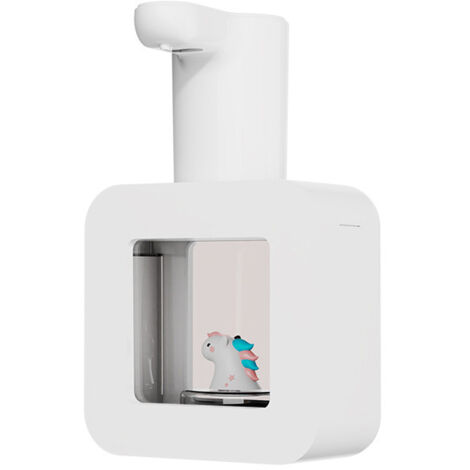 Distributeur de savon mousse automatique sans contact avec capteur, motif animaux, étanche et intelligent, blanc.-AquaForge