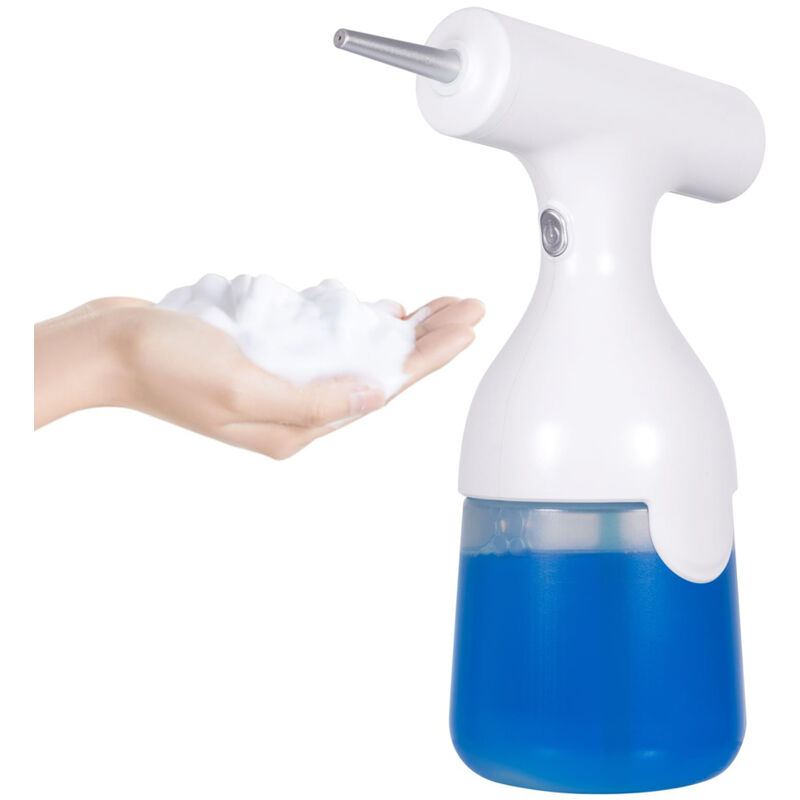 Lifcausal - Distributeur de savon mousse électrique Pulvérisateur de mousse rechargeable avec 2 buses Support mural Bouteille de savon moussant