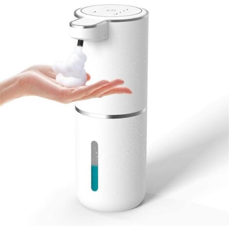 Distributeur de savon mousse sans contact, distributeur de savon mousse automatique rechargeable USB de 380 ml avec 4 réglages-AquaForge