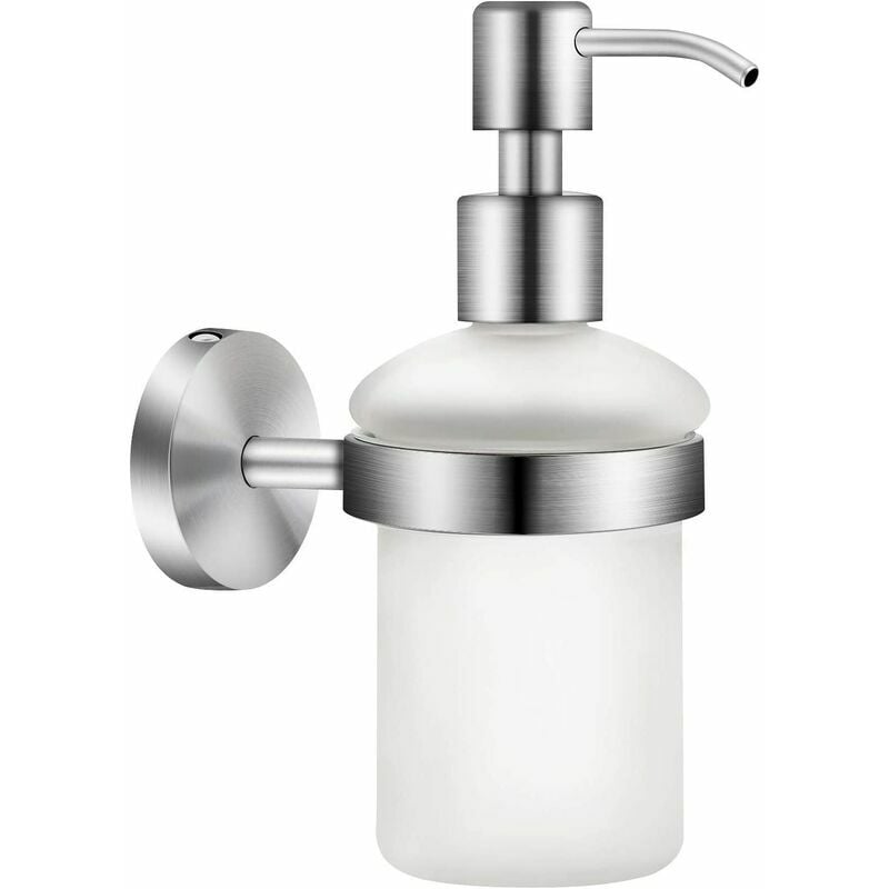 Distributeur de Savon Mural 304 Acier Inoxydable 200 ml Shampooing Douche Gel Bouteille Distributeur de Porte-Savon Manuel