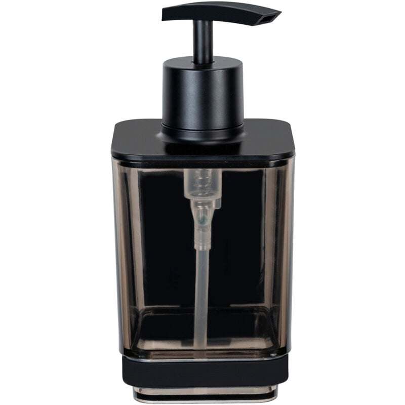 Distributeur de savon Wenko Quadro noir 340 ml sans perçage en inox design accessoires salle de bain montage facile distributeur de savon mural