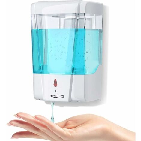 Distributeur de Savon Mural Automatique,700ml Distributeur Gel Liquide sans Contact avec Capteur Infrarouge pour Cuisines Salle de Bains Hôtel Restaurants École (700ml for Gel Model)