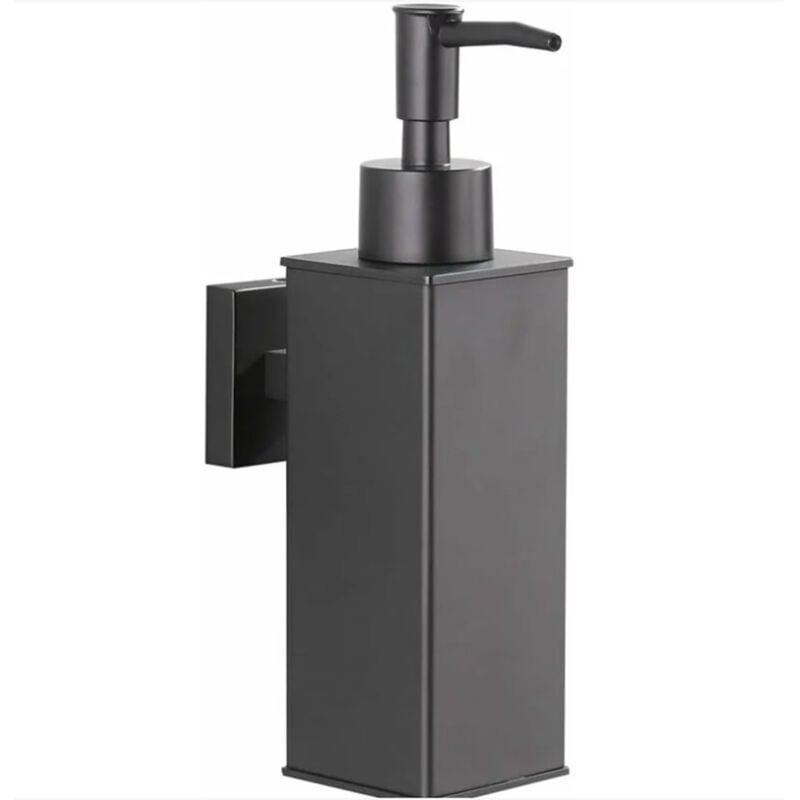 Distributeur de Savon Mural en Acier Inoxydable 304 - Noir Mat - pour Un Usage Quotidien