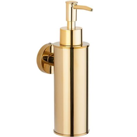 Distributeur de Savon Mural en Acier Inoxydable 304 pour décoration (Rond, doré)