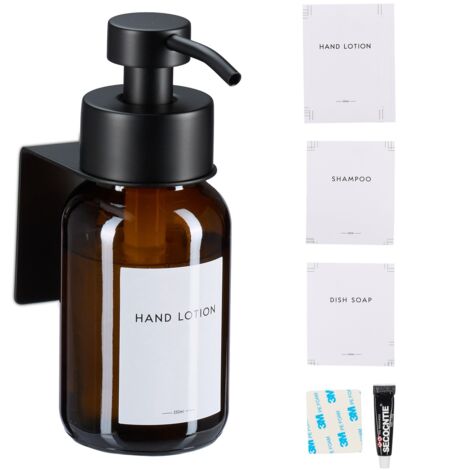 Distributeur de savon mural en verre ambré, sans perçage-AquaForge