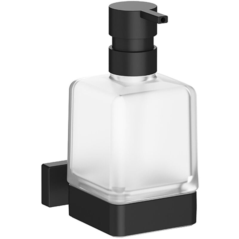 Inda - Distributeur de savon mural Lea noir mat/verre 250 ml