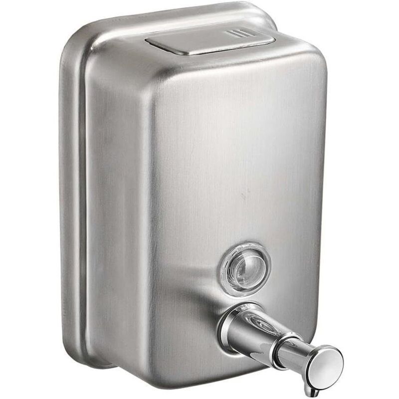 Distributeur de savon mural pour salle de bain, distributeur de liquide mural commercial en acier inoxydable pour cuisine, garage, bureau, hôtel,