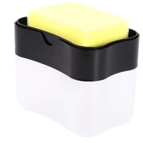 Distributeur de savon noir, 139,510,5 cm, monobloc, type à bouton-poussoir, distributeur en plastique pour le nettoyage.