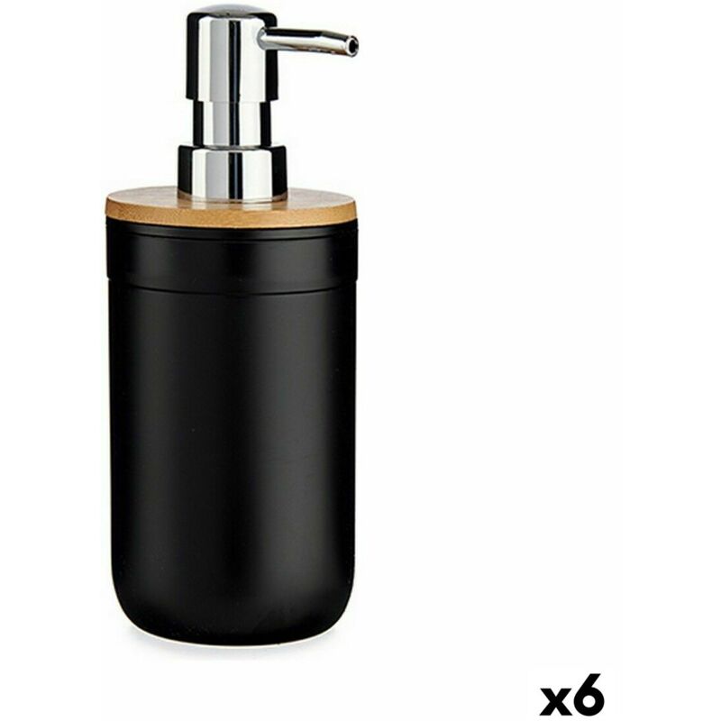 Distributeur de savon en bambou polypropylène de noir 350 ml (6 pièces)