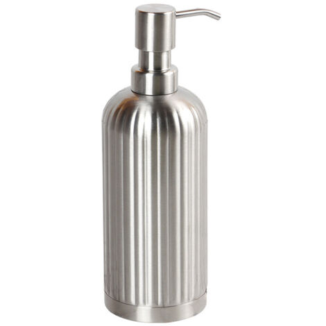 Distributeur de savon noir, distributeur de savon carré rechargeable, distributeur de savon de comptoir en acier inoxydable pour salle de bain, cuisine, maison, hôtel - 240 ml