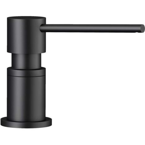 Distributeur de savon noir mat 300 ml – Remplissage par le haut – Convient à éviers Blanco – Diamètre trou 35 mm – 525789