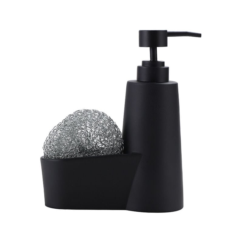 Distributeur de Savon, Pompe à Savon à Main Liquide Vaisselle avec Bille en Acier pour évier de Salle de Bain et de Cuisine(Le Noir)