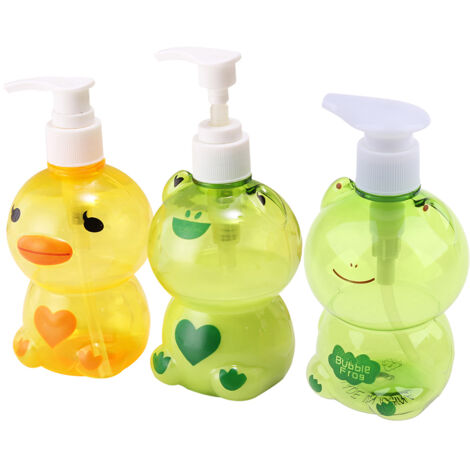Distributeur de savon portable 250 ml pour enfants, en forme d'animal mignon (grenouille/canard), type à pression S-AquaForge