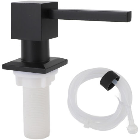Distributeur de Savon pour Évier de Cuisine - Robinetterie Zinc Alloy Carré avec Tube Silicone 100cm - Pompe Multi-usage pour Évier et Lavabo