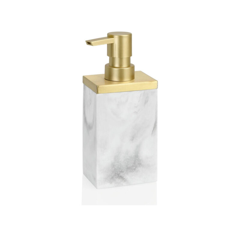 BA68124 Dispensador Polirresina Efecto Mármol Inox Dorado Mate - ref: BA68124 - Andrea House