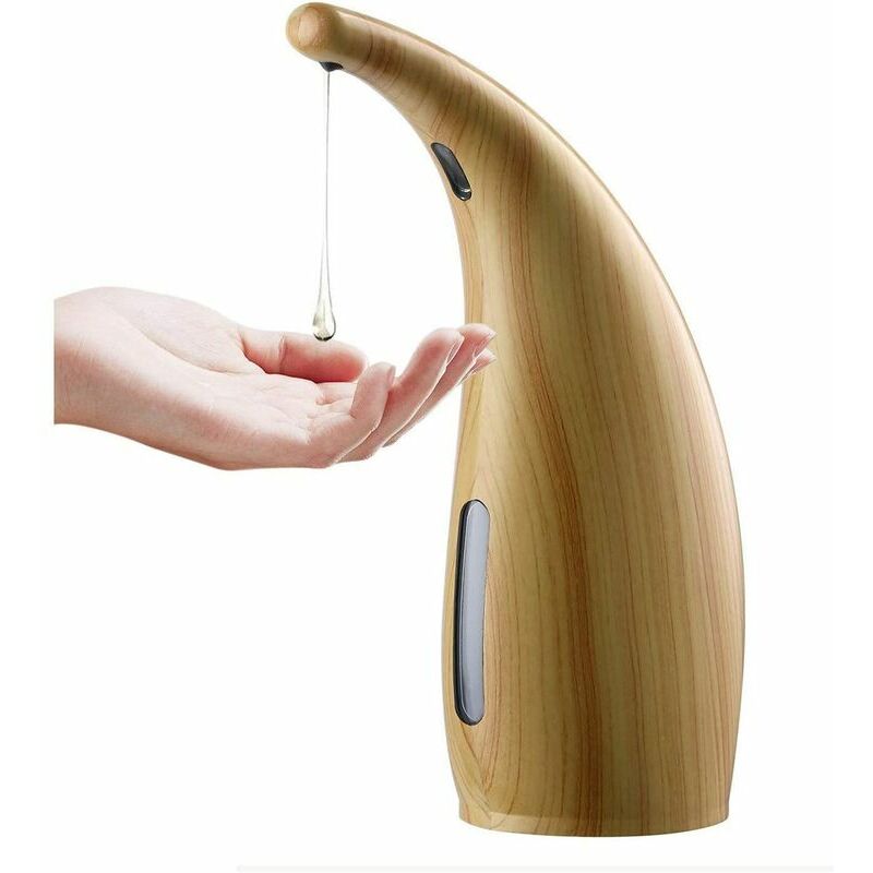Distributeur de savon à Sans Contact De La Main Distributeur De Savon Automatique Du Capteur Bureau 300ml Lavage Grain De Bois Liquide 72 x 142 x 220