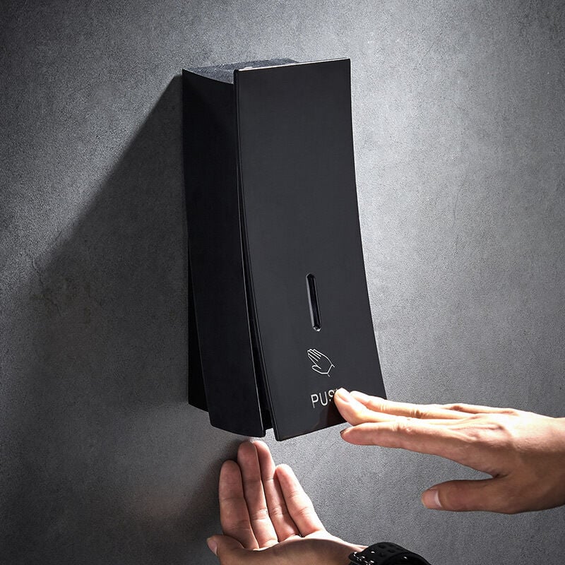 Distributeur de savon Savon Liquide Distributeur Noir Salle De Bains Murale Shampooing Gel Douche 450 ml Presse à Main Récipient en Plastique Cuisine