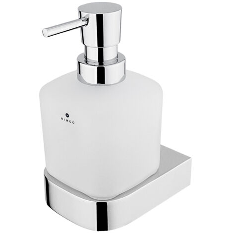 Distributeur De Savon Verre Satiné, Avec Fixation Chrome, Nikau Nimco