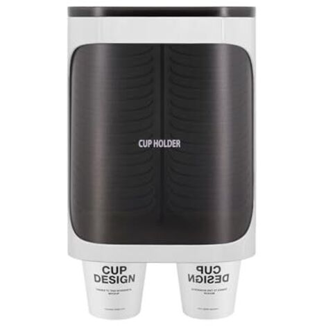 Distributeur de tasses mural – Distributeur d'eau à double tube, organisateur pour gobelets jetables, peut contenir 80 tasses de moins de 7,6 cm de diamètre, support en plastique d'économie de