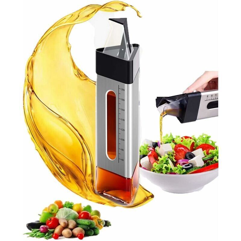 Distributeur de vinaigre de bouteille d'huile d'olive de 260 ml avec bouteille d'huile en verre anti-déchets pour barbecue/cuisine/salade et