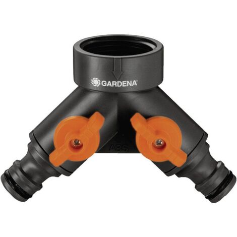 Distributeur d'eau 2 voies GARDENA 00940-20 plastique avec vanne de régulation raccord enfichable, 30,3 mm (1") (filet int.) Q020481