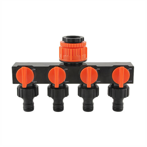 Distributeur d'Eau 4 Voies Robinet Anti-Goutte pour Jardin, Camping, RV, Agriculture - Raccord Laiton, Contrôle de Débit