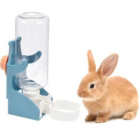 Distributeur d'eau Automatique pour Lapin, 500 ML Distributeur Eau à Suspendre Animaux de Compagnie pour Lapin, Cochons d'Inde, Chinchilla, Hamsters, Écureuil, Furet (Bleu)