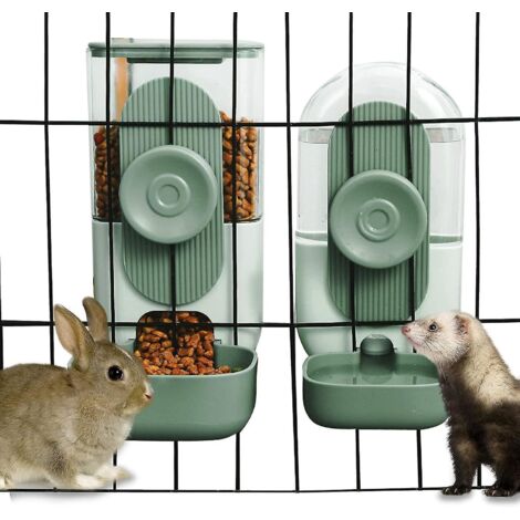 Distributeur d'eau automatique suspendu pour animaux de compagnie, distributeur d'eau à gravité pour lapins et autres petits animaux - Vert