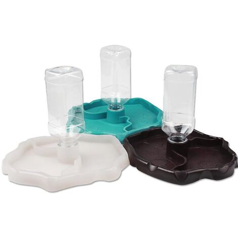 Distributeur d'eau et de nourriture pour reptiles (1 pièce) - Bol 2 en 1 anti-déversement pour tortue et gecko, en plastique couleur café