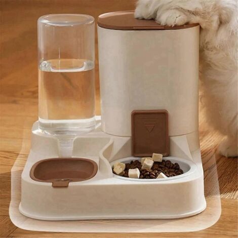 Distributeur d'eau grande capacité pour chat, avec séparation des zones sèches et humides.