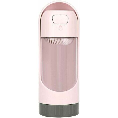 Distributeur d'eau Potable de Chat de Preuve de Fuite de Bouteille d'eau de Portatif pour l'Entraînement Ambulant Extérieur de Déplacement(Rose)