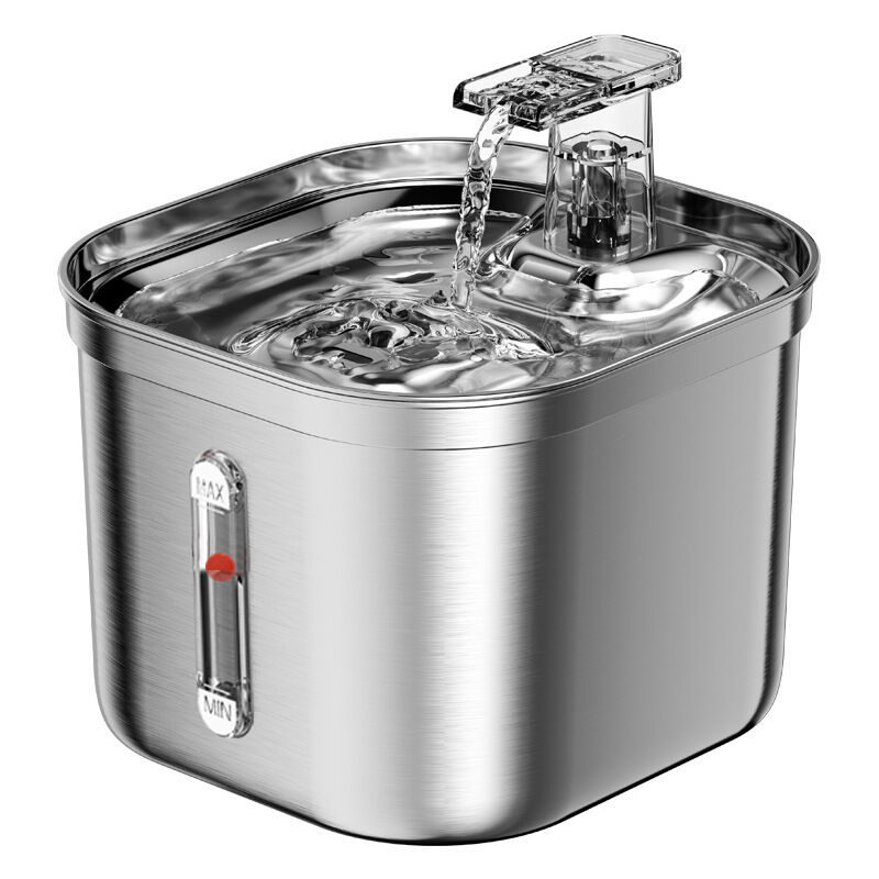 Distributeur d'eau pour chat, distributeur d'eau pour animaux de compagnie en acier inoxydable de 74 oz/2,2 litres, distributeur d'eau pour chien,